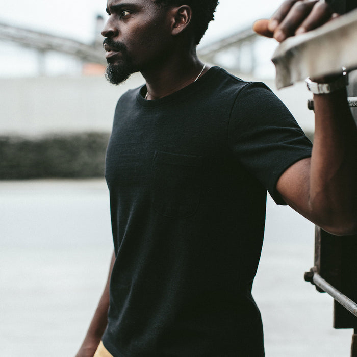 The Heavy Bag Tee in Black Melange