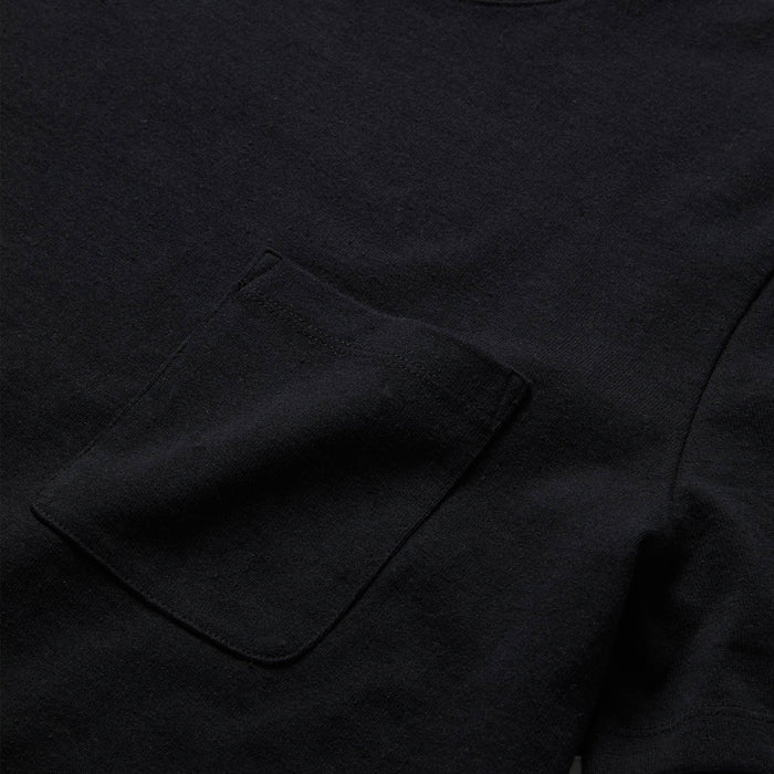material shot of the pocket detail on The Heavy Bag Tee in Black