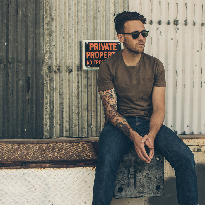 The Heavy Bag Tee in Fatigue Brown