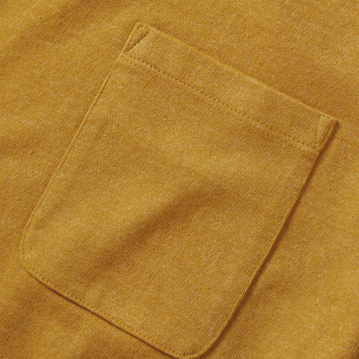 material shot of the pocket on The Heavy Bag Tee in Honey