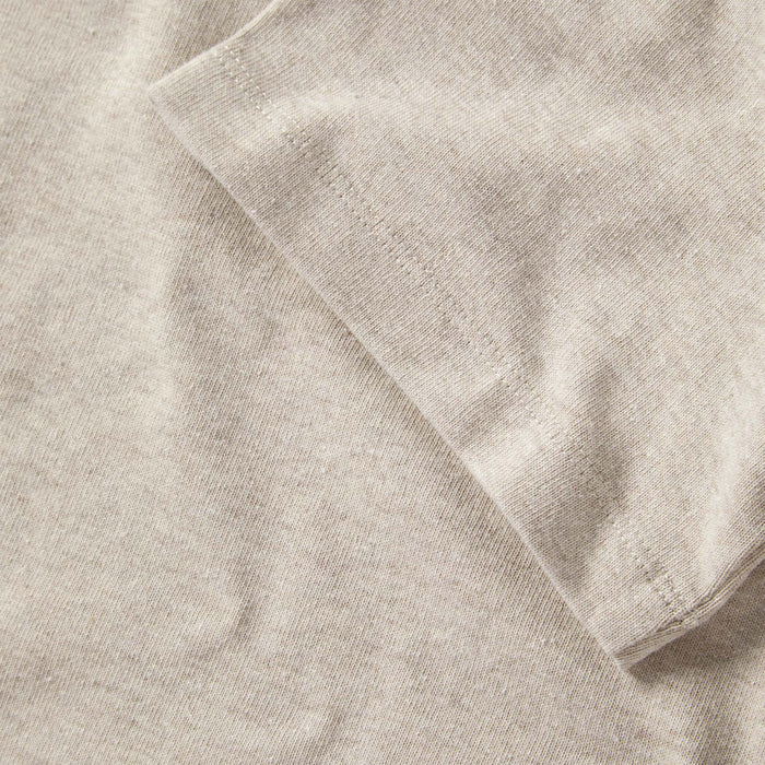 material shot of the sleeve on The Heavy Bag Tee in Oatmeal