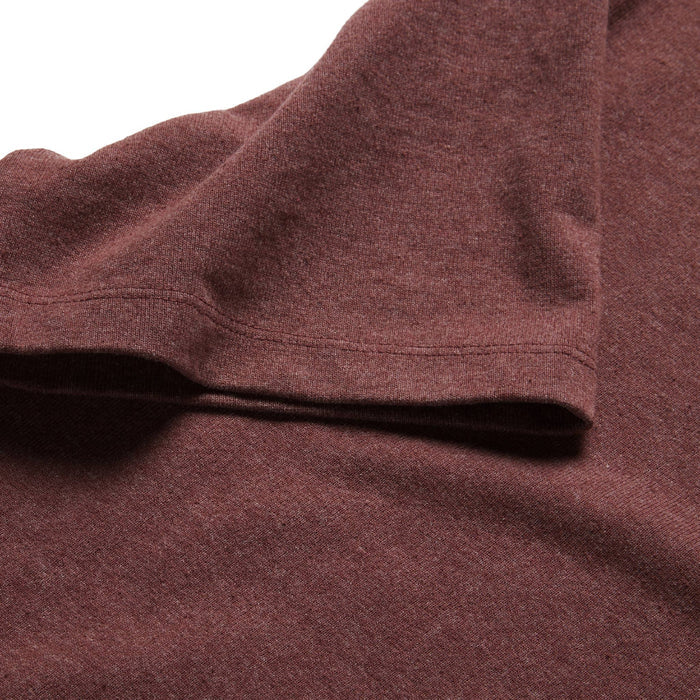 material shot of the sleeve on The Heavy Bag Tee in Russet