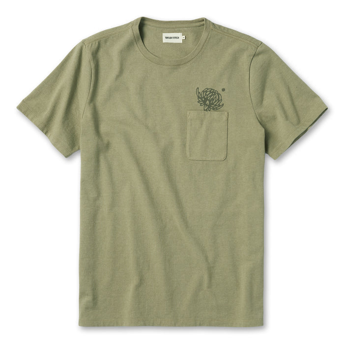flatlay of The Heavy Bag Tee in Sage Dahlia
