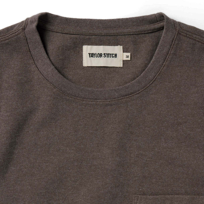 material shot of the front of The Heavy Bag Tee in Walnut