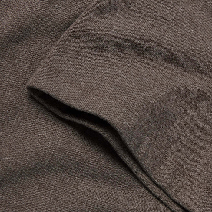 material shot of the sleeves on The Heavy Bag Tee in Walnut