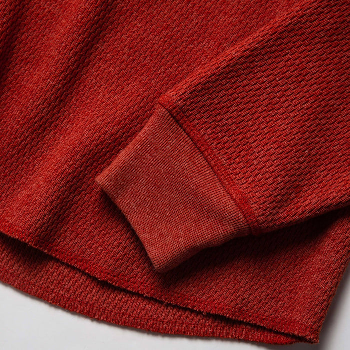 material shot of the sleeve cuff of The Heavy Bag Waffle Crewneck in Engine