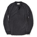 flatlay of The Heavy Bag Waffle Henley in Coal
