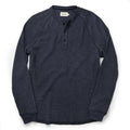 flatlay of The Heavy Bag Waffle Henley in Navy