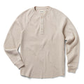 flatlay of The Heavy Bag Waffle Henley in Oatmeal