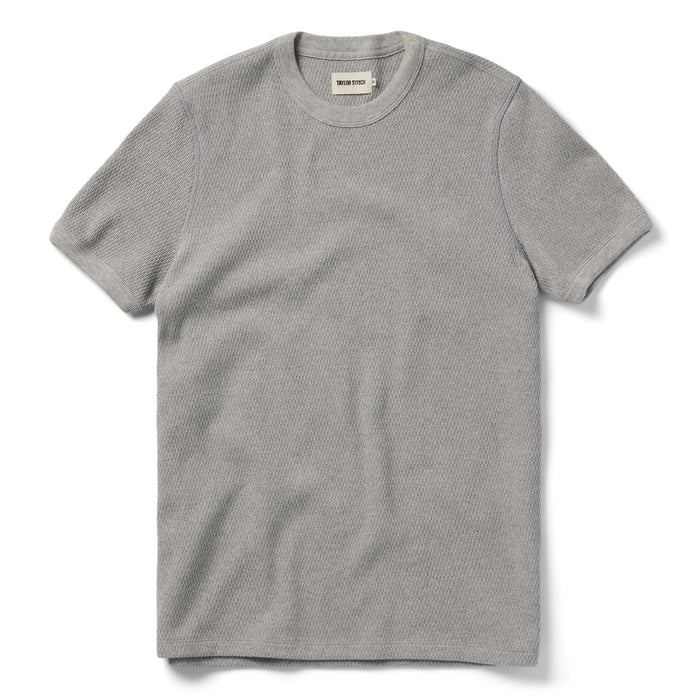 flatlay of The Heavy Bag Waffle Short Sleeve in Aluminum