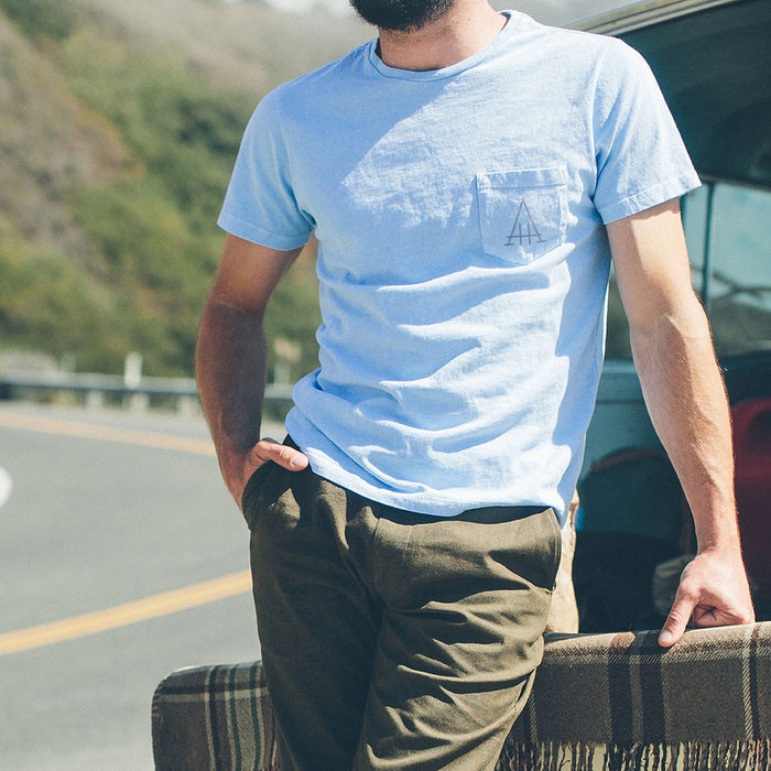 The Highway Tee in Dusty Blue