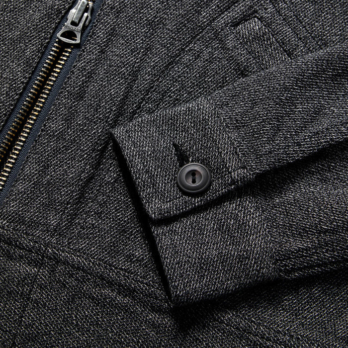material shot of cuff of The Ignition Jacket in Indigo Salt and Pepper