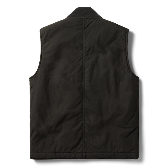 flatlay of the back of The Ignition Vest in Coal Dry Wax
