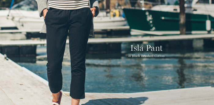 The Isla Pant in Black Brushed Cotton workshop header