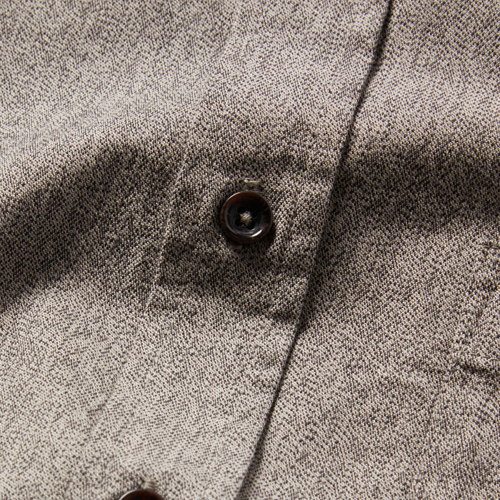 material shot of the front placket of The Jack in Ash Jaspe