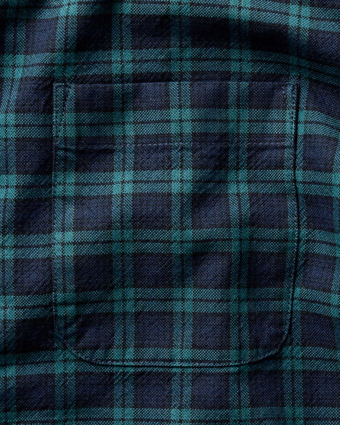 material shot of the collar on The Jack in Blackwatch Plaid