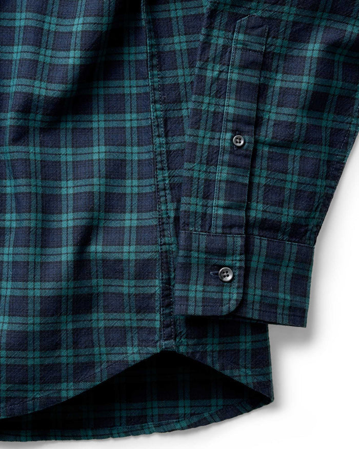 material shot of the buttons on The Jack in Blackwatch Plaid