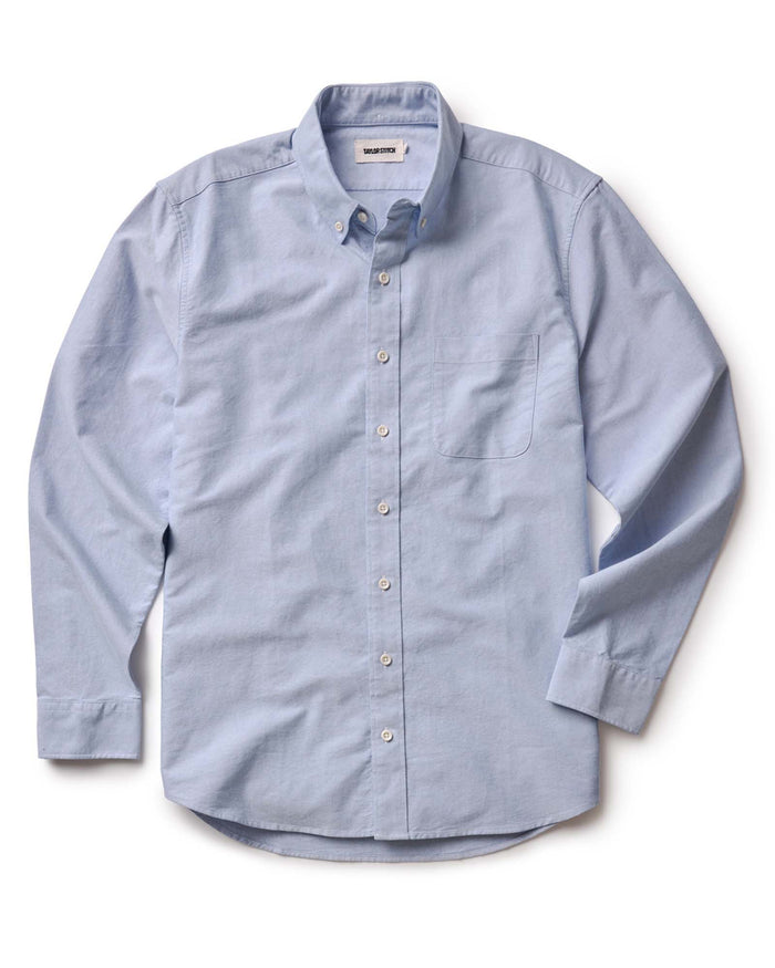 material shot of the back collar on The Jack in Blue Everyday Oxford