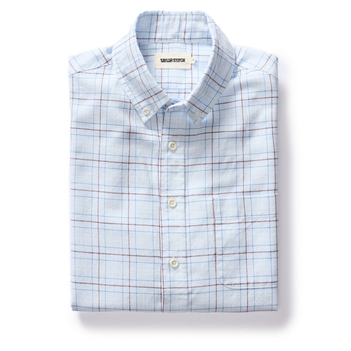 folded flatlay of The Jack in Blue Fade Plaid