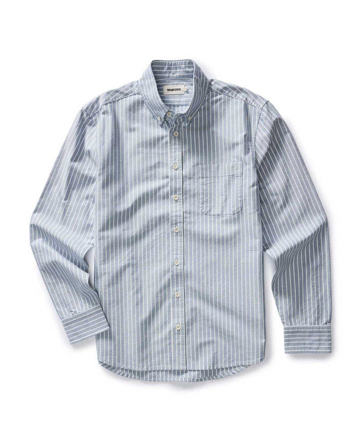 flatlay of The Jack in Blue Sky Stripe Oxford