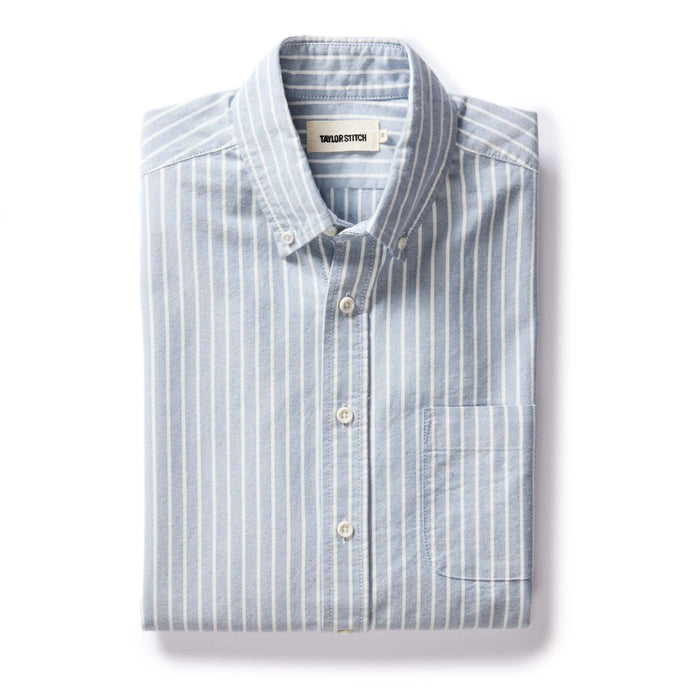 flatlay of The Jack in Blue Stripe Oxford