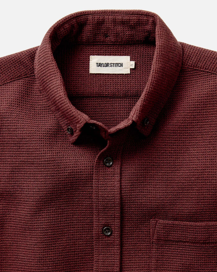 flatlay of The Jack in Burgundy Waffle, shown in full