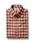 folded flatlay of The Jack in Cardinal Plaid Flannel