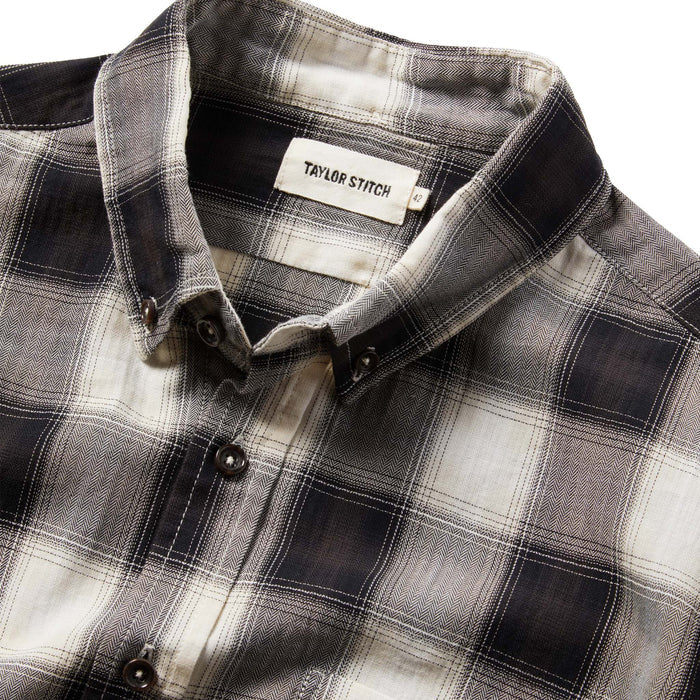 material shot of The Jack in Coal Herringbone Check from the front showing label