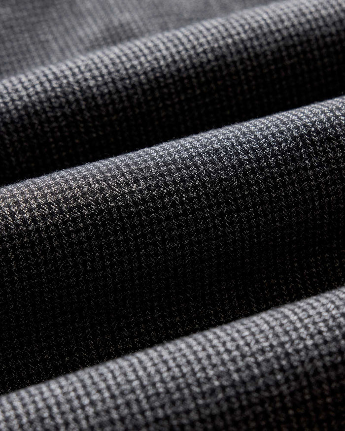 material shot of the fabric on The Jack in Coal Jaspe Check Oxford