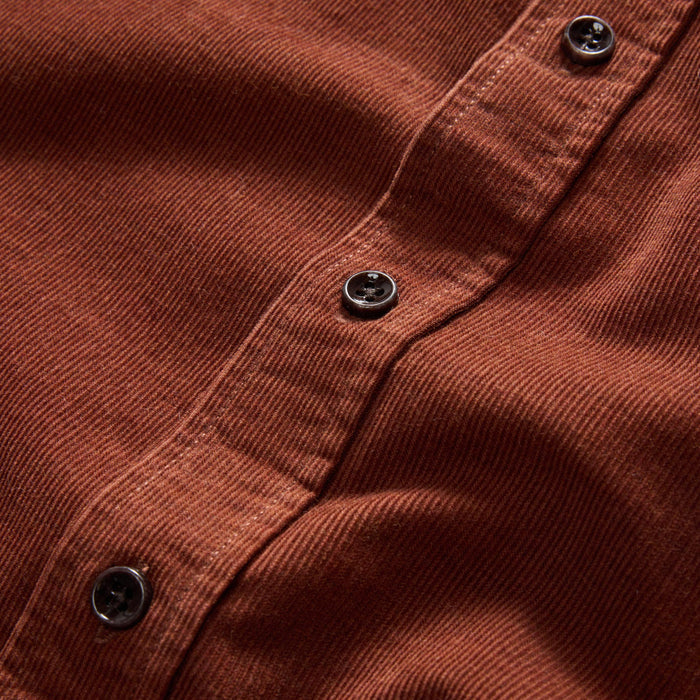 material shot of the buttons on The Jack in Copper Heathered Pincord