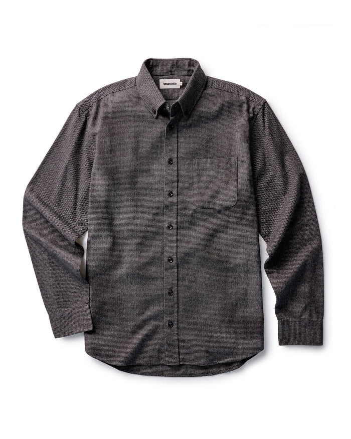 material shot of the collar on The Jack in Dark Forest Houndstooth