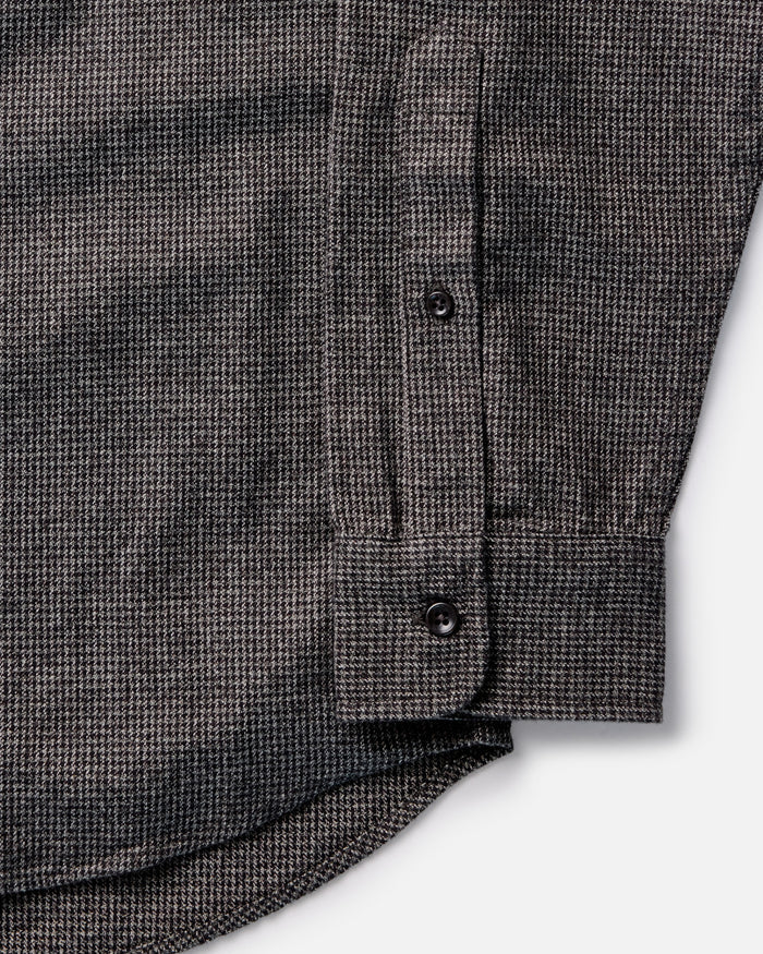 material shot of the cuff on The Jack in Dark Forest Houndstooth