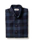 folded flatlay of The Jack in Deep Indigo Plaid Waffle
