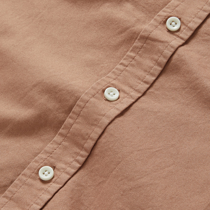 material shot of the buttons on The Jack in Dried Acorn Oxford