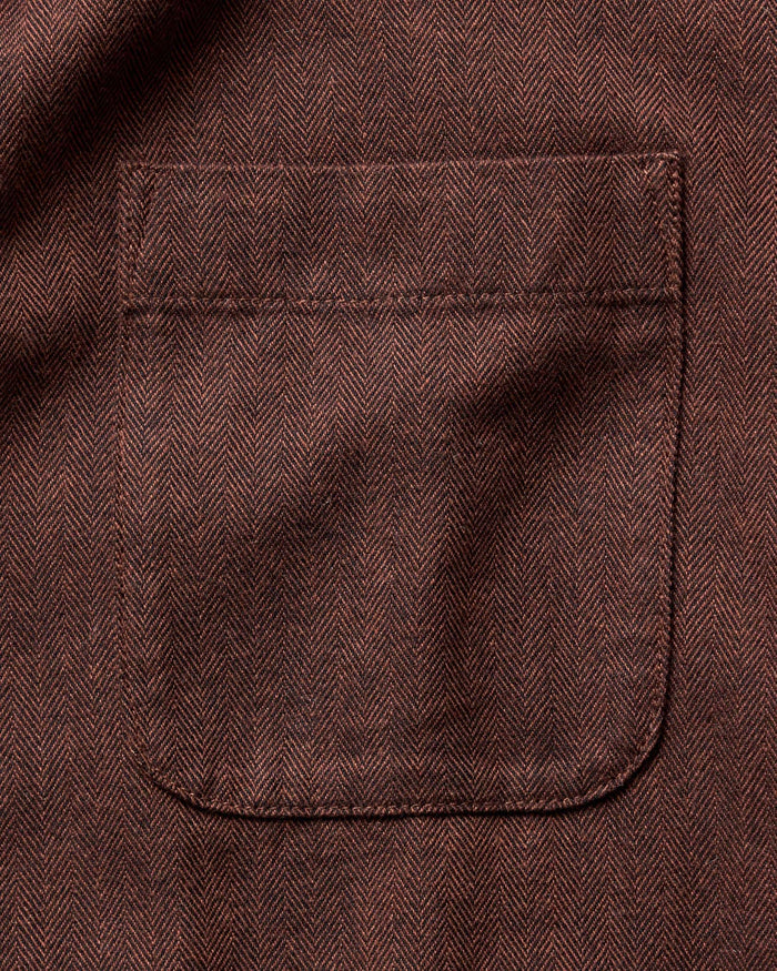 material shot of the pocket on The Jack in Ginger Herringbone