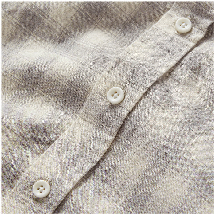 material shot of the buttons on The Jack in Granite Check