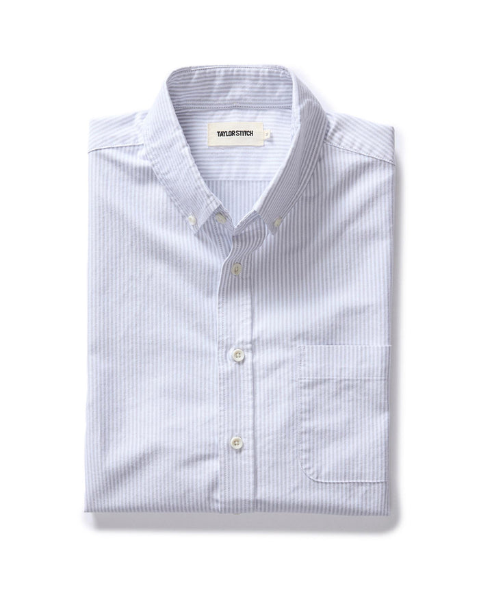 flatlay of The Jack in Greystone University Stripe Oxford