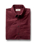 folded flatlay of The Jack in Heather Burgundy Pincord