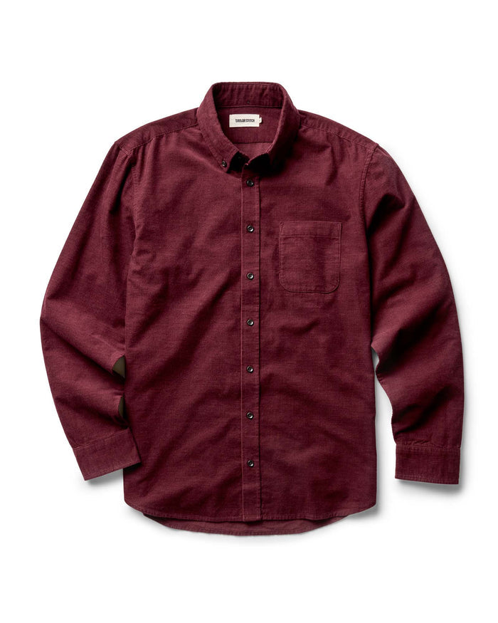flatlay of The Jack in Heather Burgundy Pincord