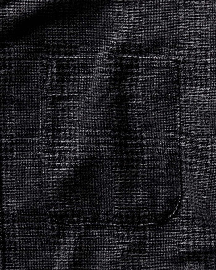material shot of the pocket on The Jack in Heather Coal Check Pincord