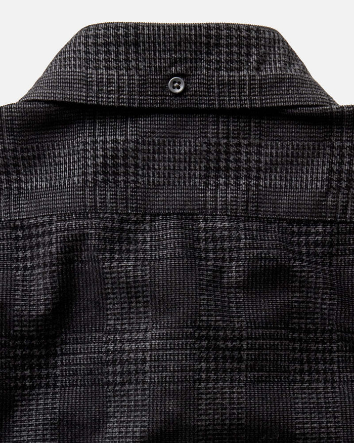 material shot of the back collar on The Jack in Heather Coal Check Pincord