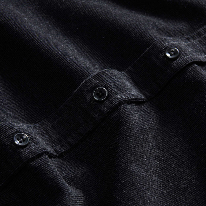 material shot of the buttons on The Jack in Heather Coal Pincord