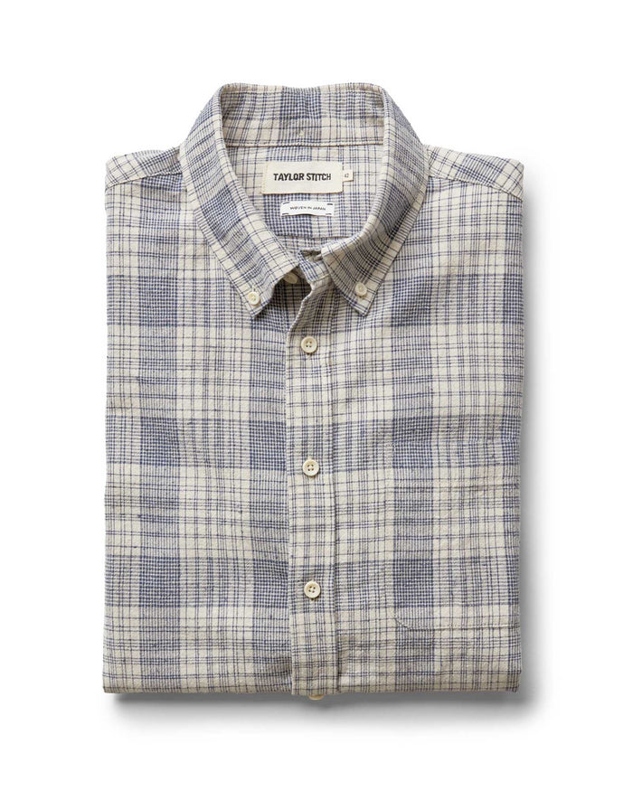folded flatlay of The Jack in Japanese Oyster Plaid