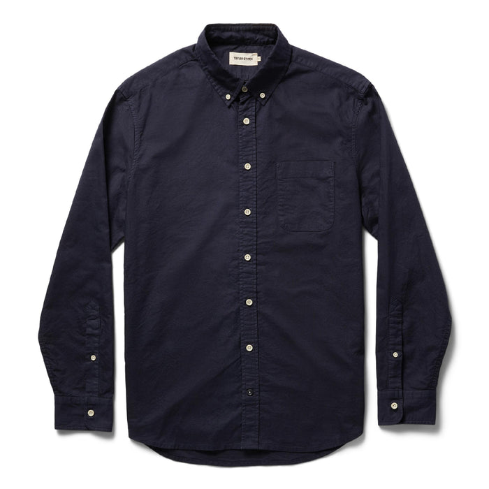unfolded flatlay of The Jack in Dark Navy Oxford