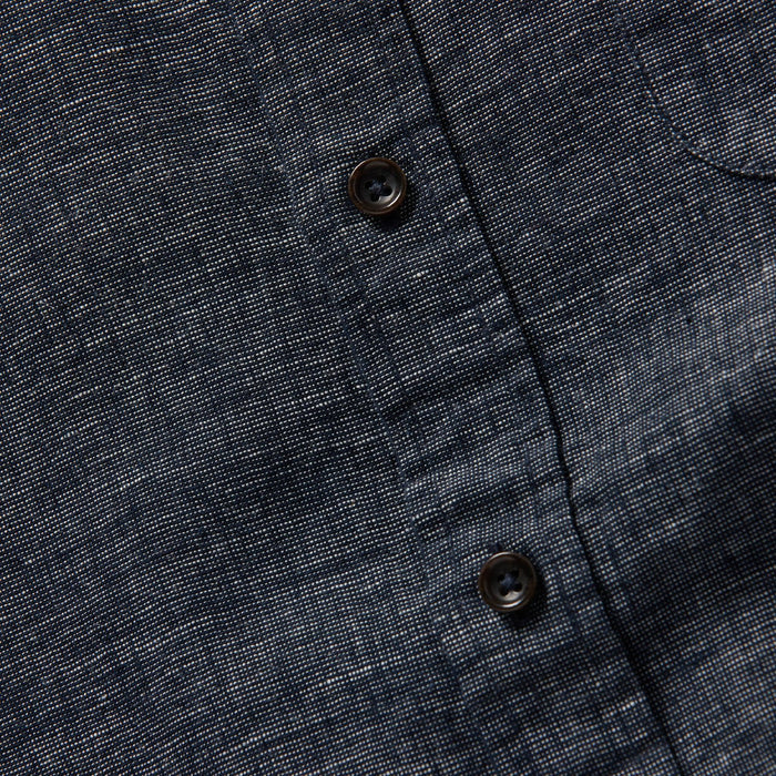 material shot of front placket of The Jack in Midnight Slub