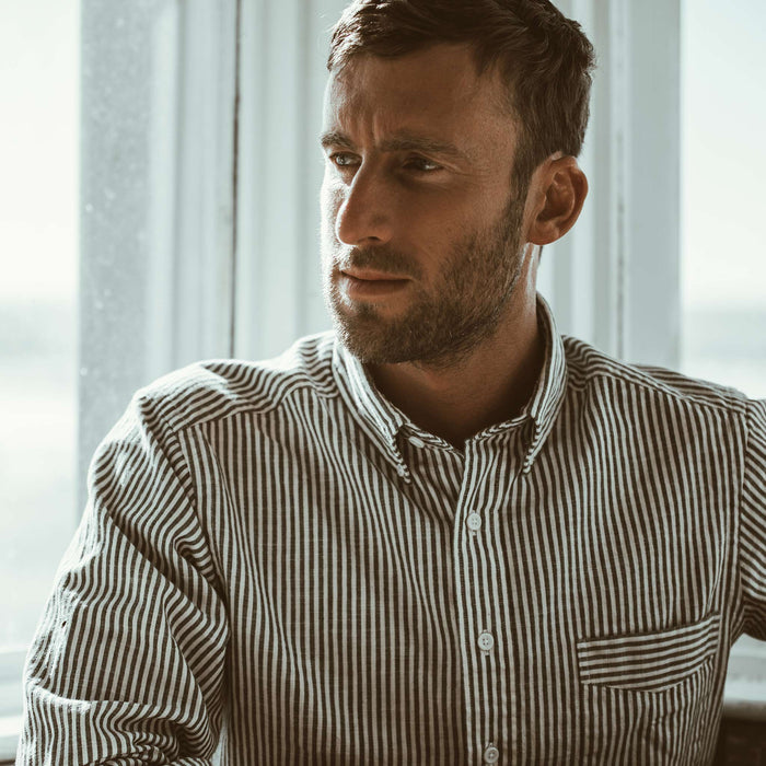 The Jack in Natural Striped Chambray