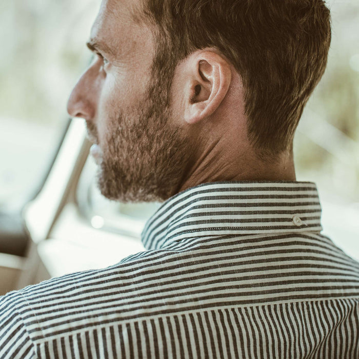 The Jack in Natural Striped Chambray