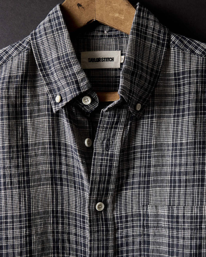 editorial image of The Jack in Navy Plaid Linen hanging