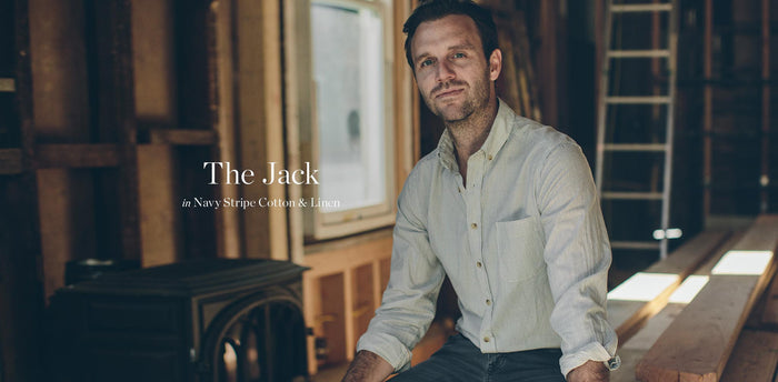 The Jack in Navy Striped Cotton & Linen workshop header