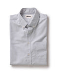 folded flatlay of The Jack in Navy University Stripe Everyday Oxford